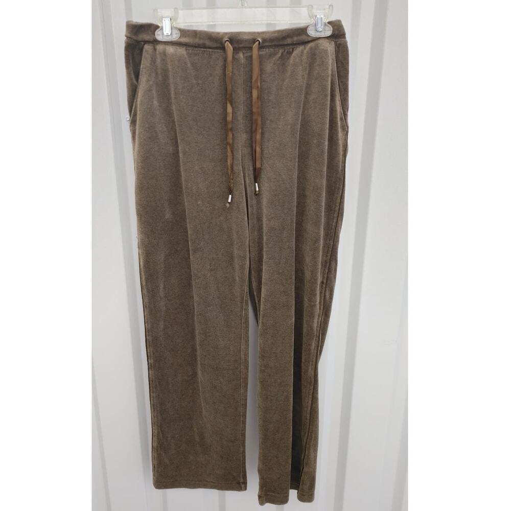 Everlast Womens Velour Pants Track Joggers Brown Medium